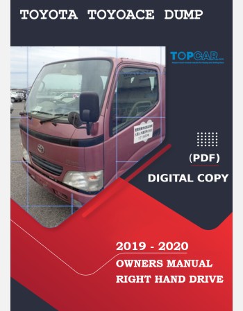 toyota toyoace dump 2019-2020 owners manual in english